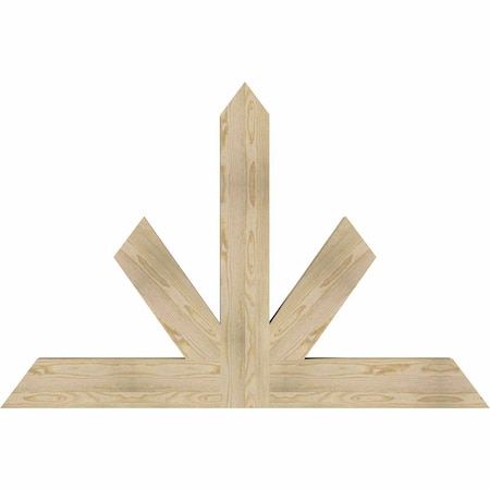Ekena Millwork Saratoga Rough Sawn Timber Gable Bracket, Douglas Fir, 60"W x 40"H x 4"D x 6"F, 16/12 Pitch GBW060X40X0406SAR00RDF
